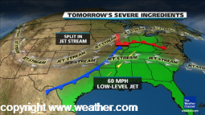 thunderstorm forecast on weather.com on March 2, 2012